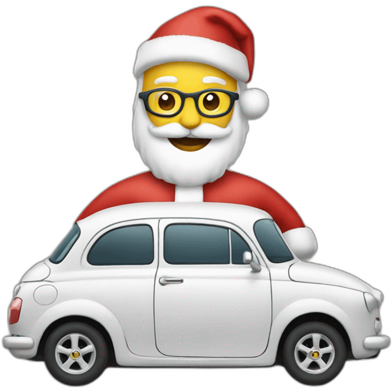 Car wearing a Santa shirt  emoji