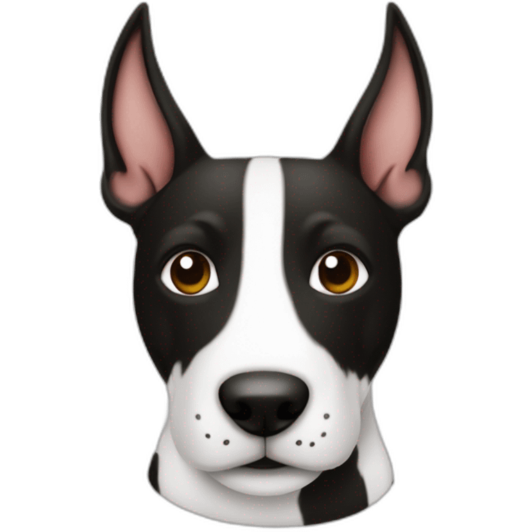 perro bull terrier pirata color blano con el ojo negro emoji