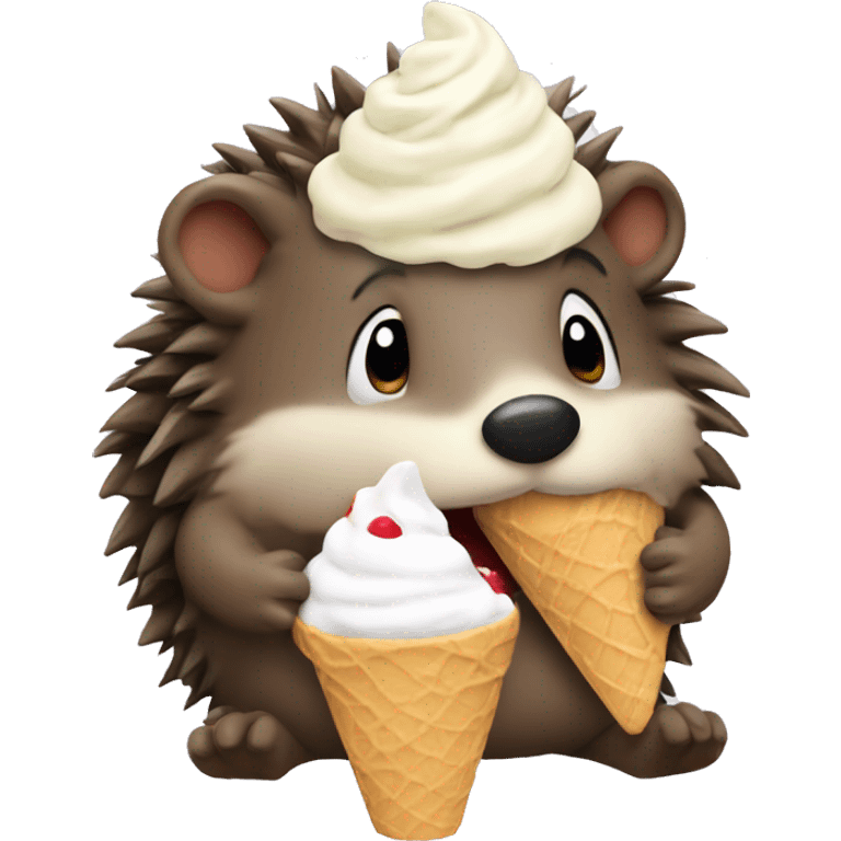 Hegehog eating ice cream  emoji