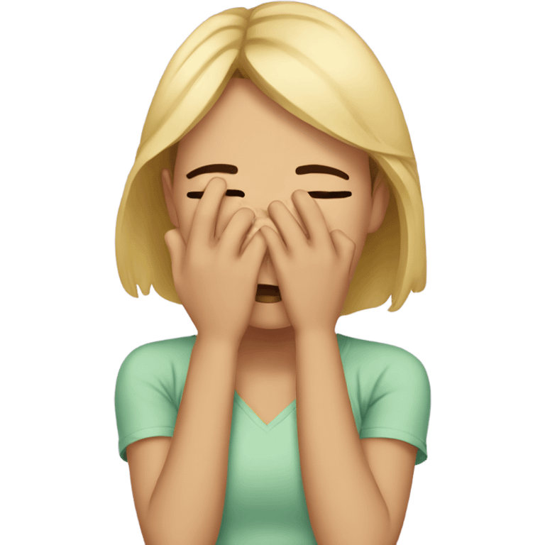 Girl covering eyes embarrassed emoji