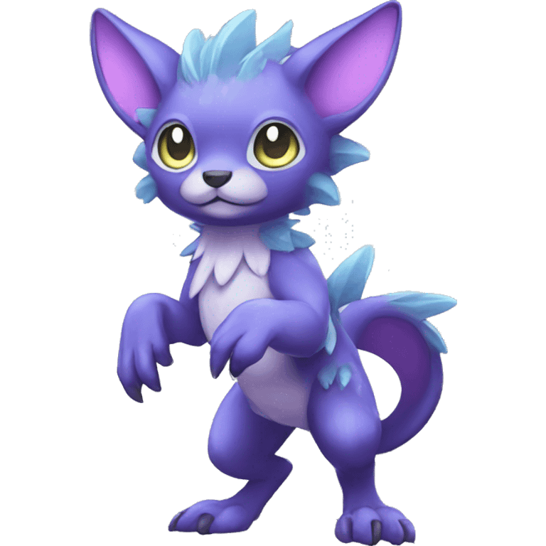 Cute cool shiny fantasy animal hybrid Fakemon full body emoji