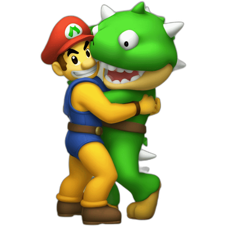 bowser hugging luigi emoji