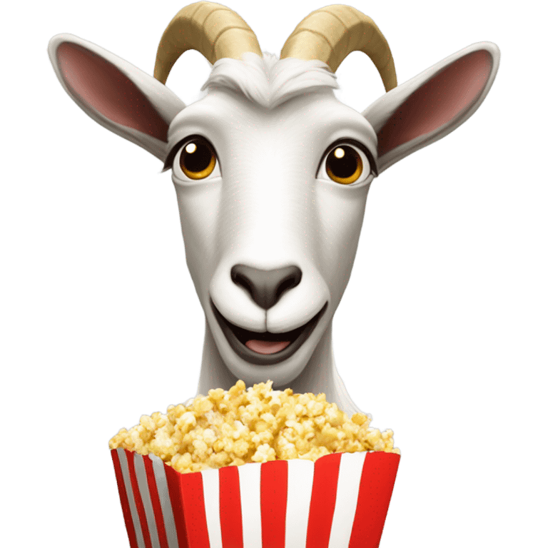 Goat eating popcorn  emoji