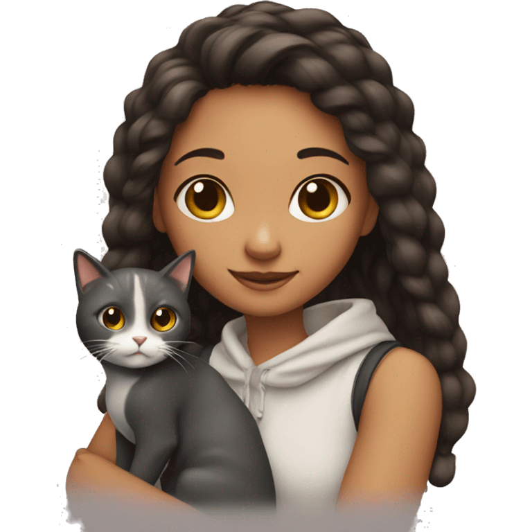 Girl with a cat emoji