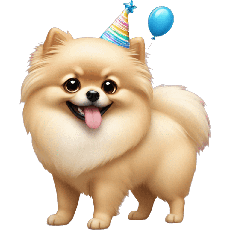 Creme pomeranian Birthday emoji