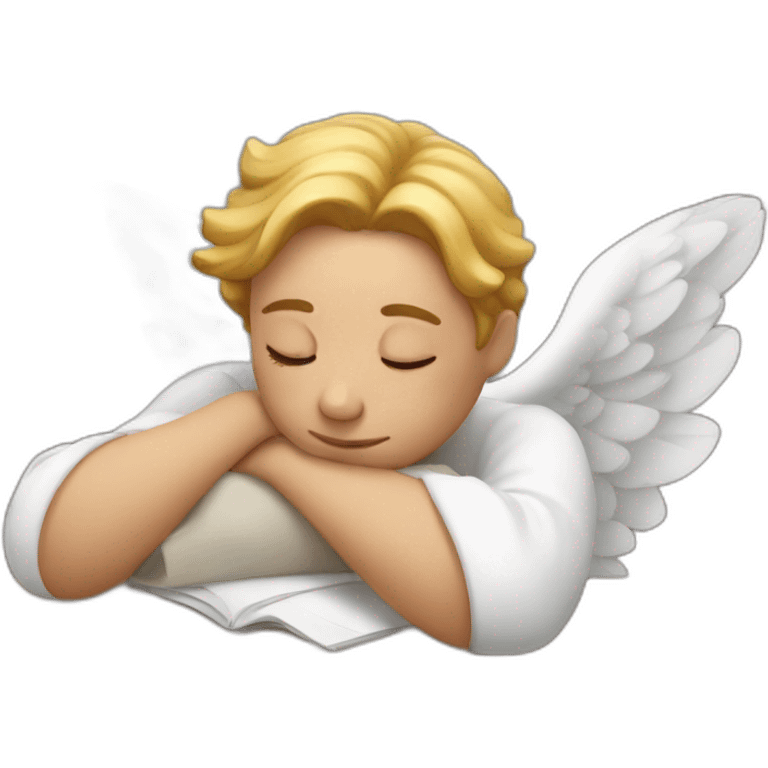 angel asleep at the table emoji