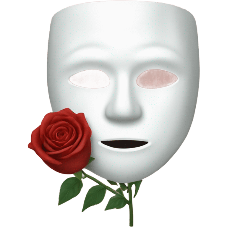 white mask with rose emoji