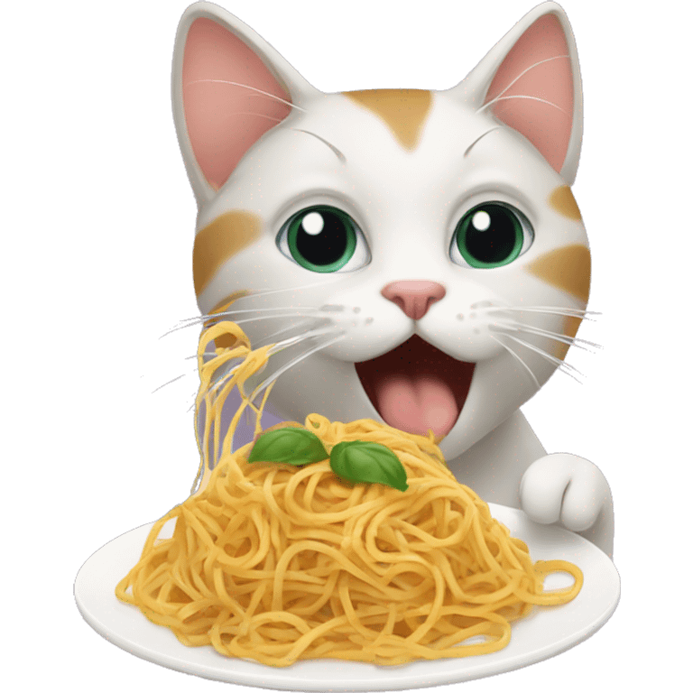 Cat eating spaghetti  emoji