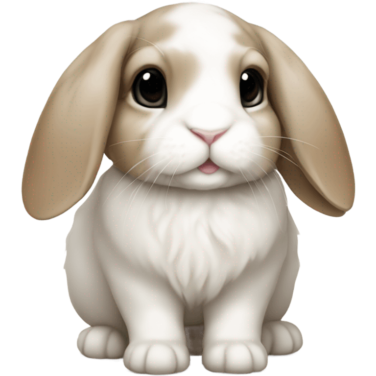 Holland lop bunny with one ear emoji