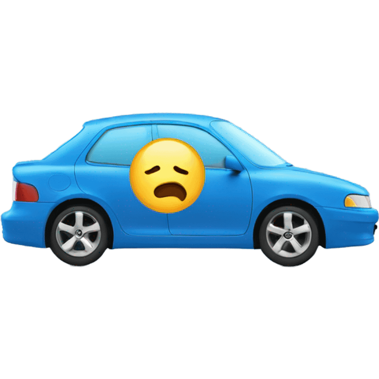 Blue car vaping  emoji