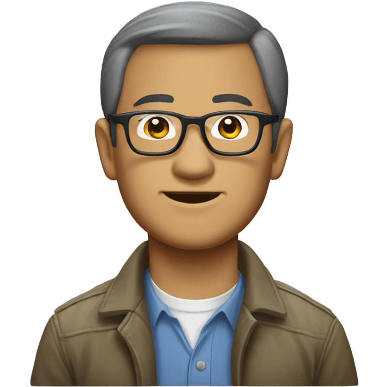 Asian man glasses Toyota Land Cruiser emoji