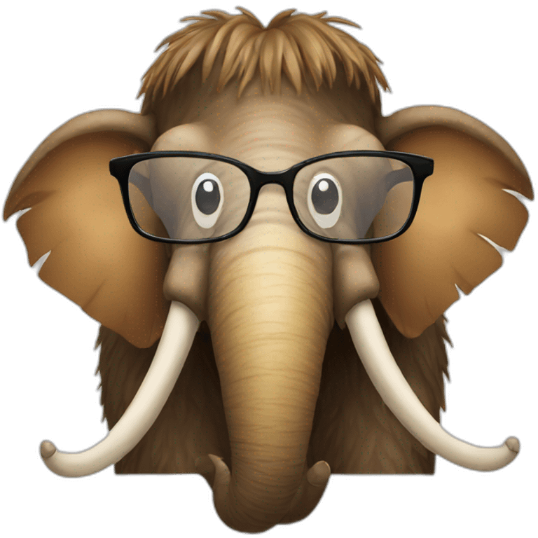 mammoth with glasses emoji