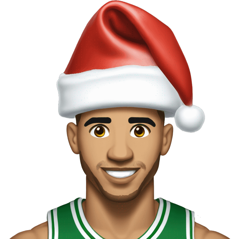 Jayson Tatum with a Santa hat  emoji