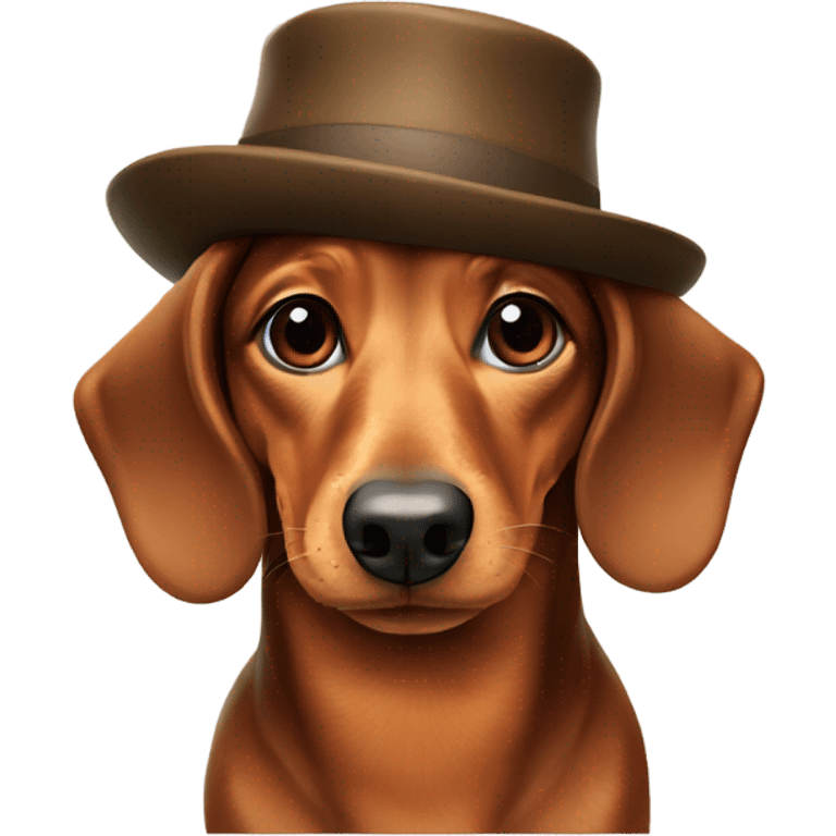 Dachshund with hat emoji