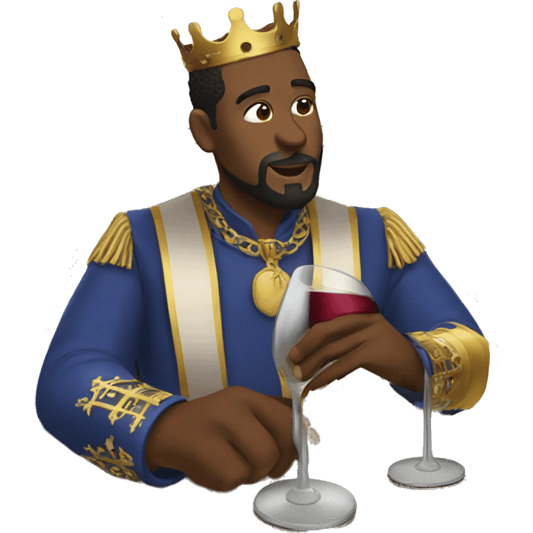 Whit king drinking wine emoji