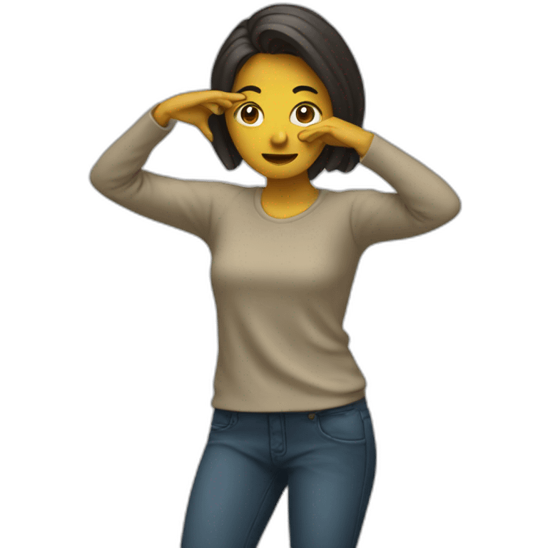 Femme qui fait un dab emoji