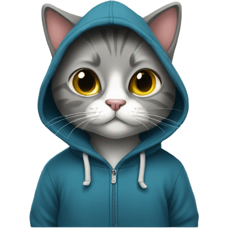 Cat wearing hoodie emoji