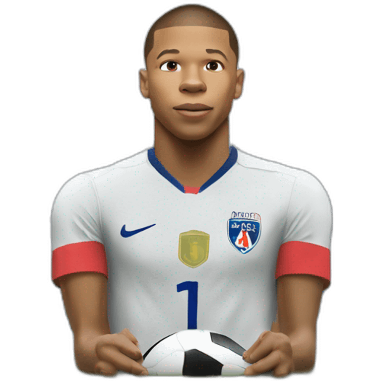 Mbappe entrain de soulever la coupe du monde et l euro en même temps emoji