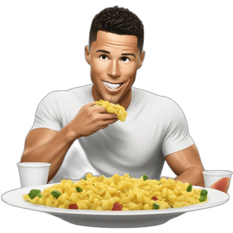 Ronaldo eating an  emoji