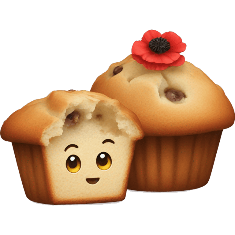 muffin with poppy emoji