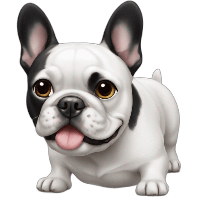 black and white french bulldog emoji