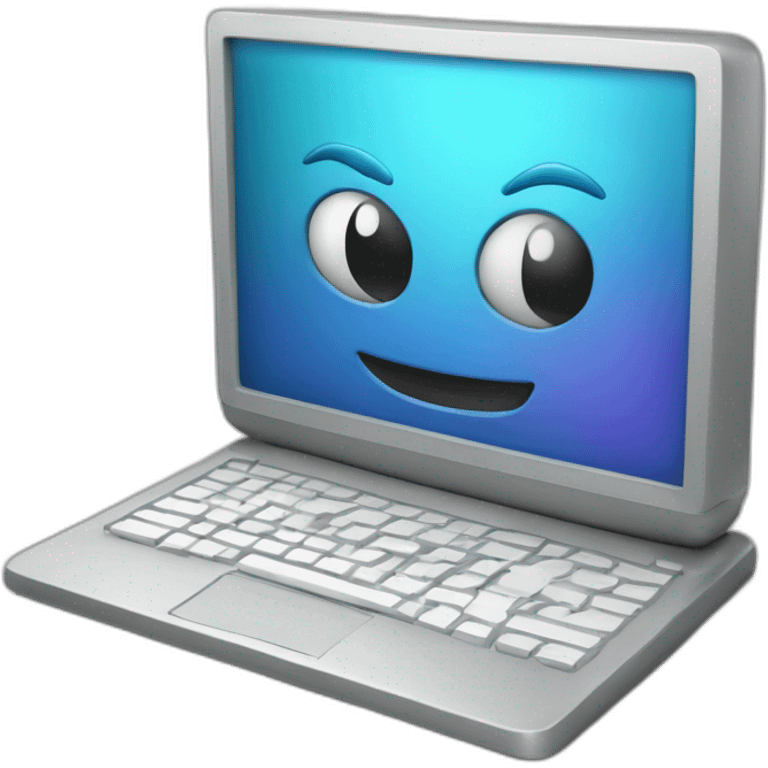 3D computer laptop program code development emoji