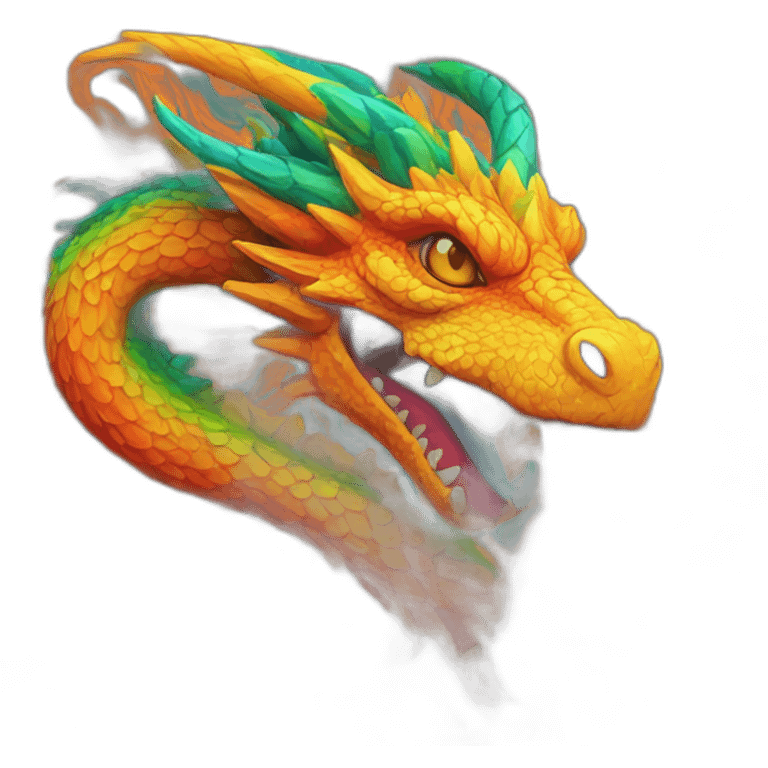 Dragon face colorful trippy emoji