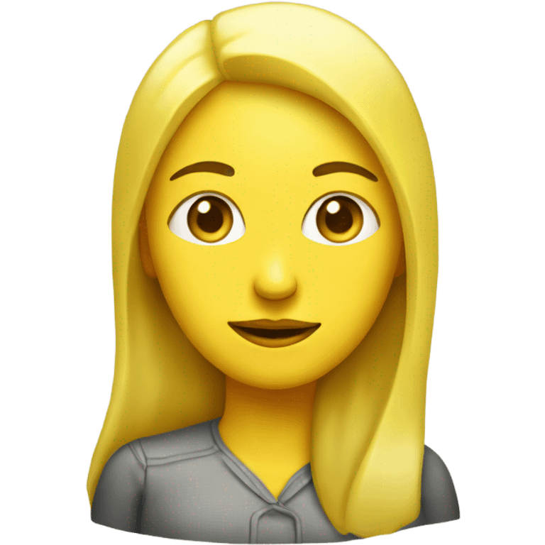 A woman with a head as a lemon emoji