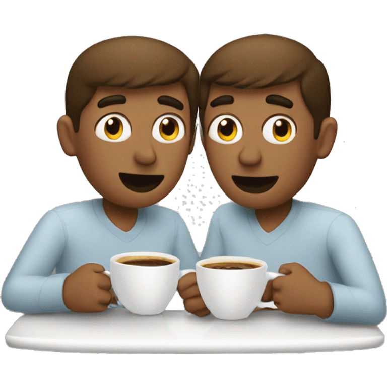 Guy drinking two coffees emoji