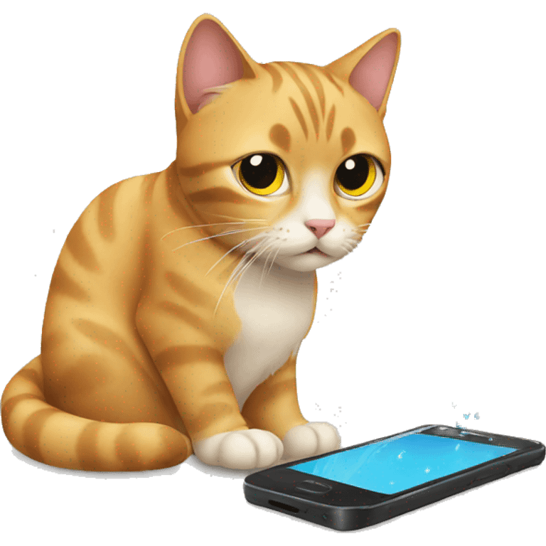 Cat watching phone emoji