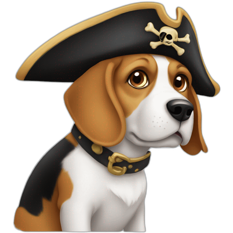 pirate hat happy beagle emoji