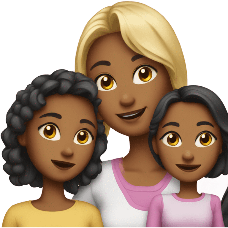 all girl family picture  emoji