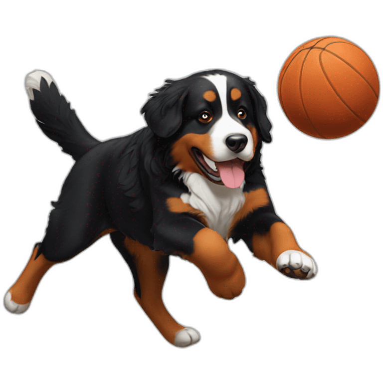 Bernese Mountain Dog catching ball emoji