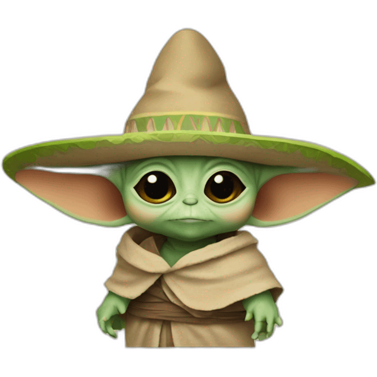 Baby yoda with a sombrero  emoji