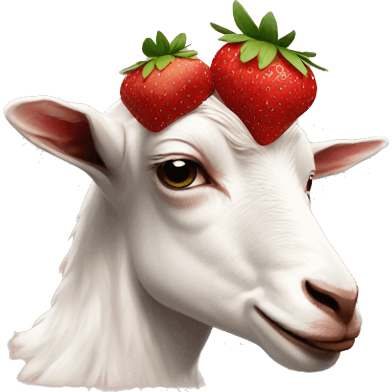 strawberries on a goat aesthetic emoji