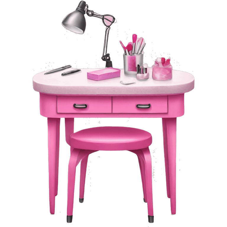 Pink manicure table  emoji