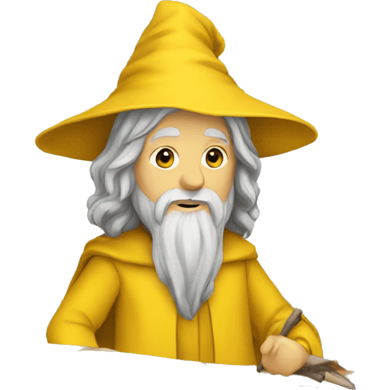 gandalf wearing yellow clothing in a classroom emoji