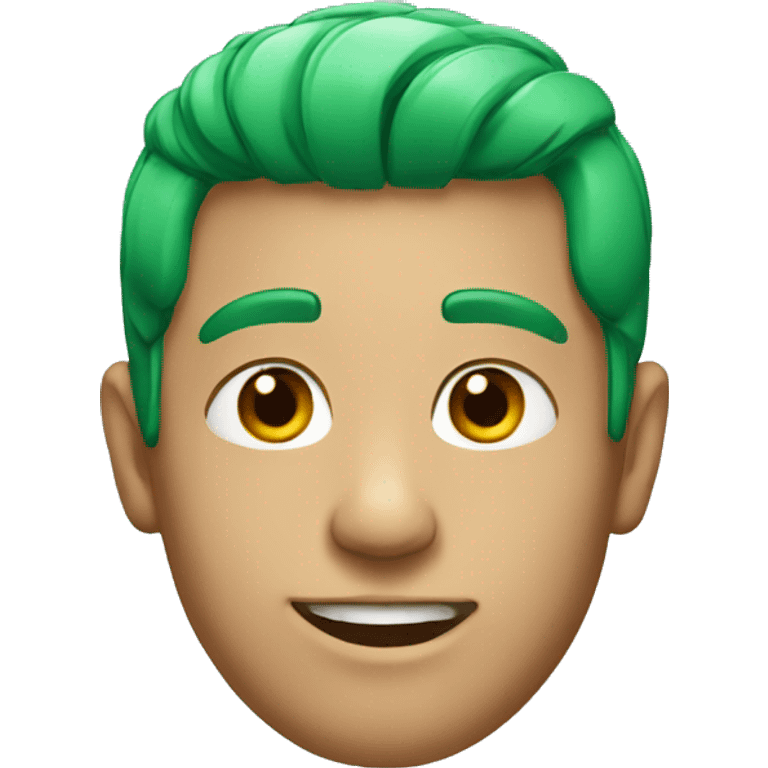 male portrait with green hair emoji