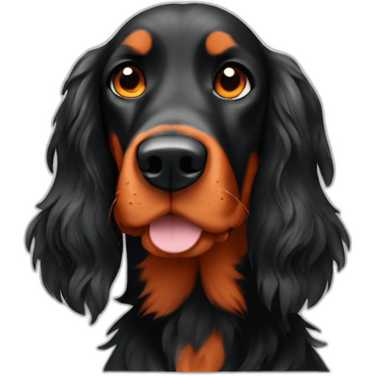 Black and orange Setter gordon emoji