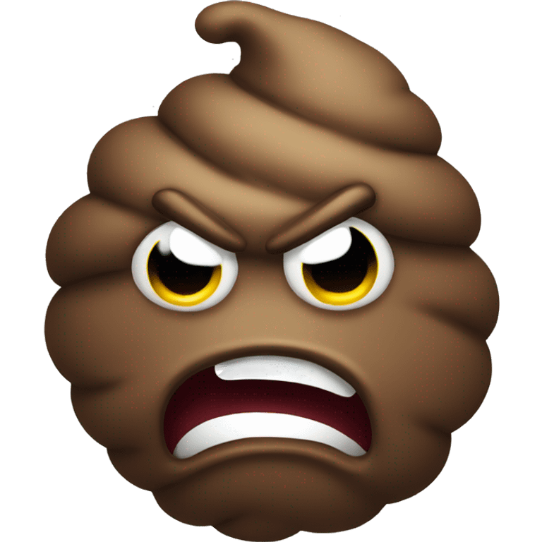 poop with angry face emoji