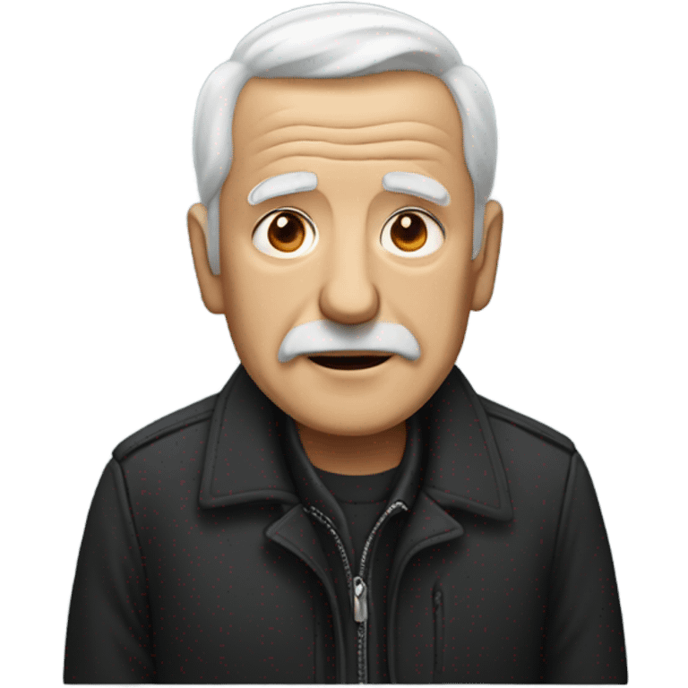 Old man in black jacket emoji