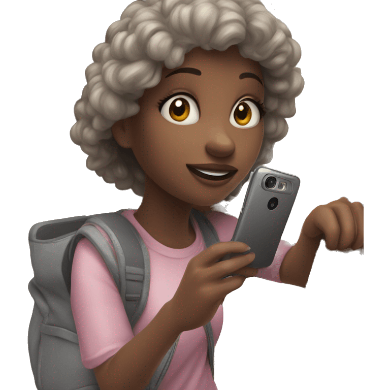 girl taking selfie by door emoji | AI Emoji Generator