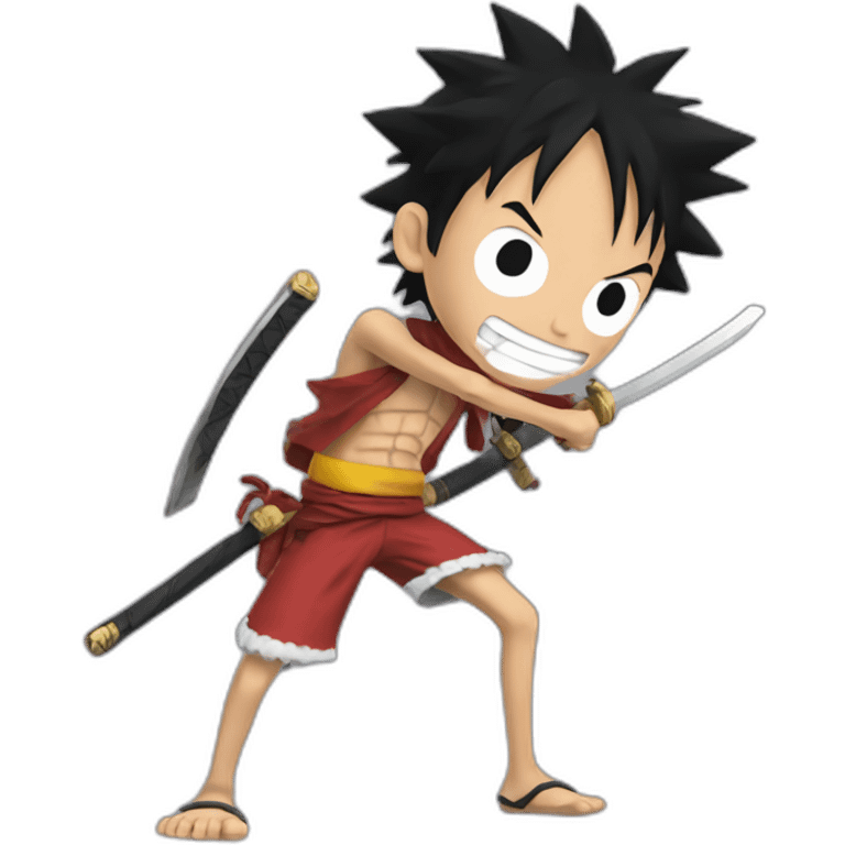 Luffy with katanas emoji