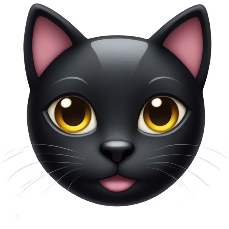 Glitter black cat emoji