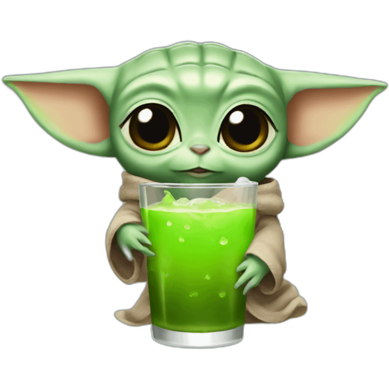 baby yoda drink deer emoji