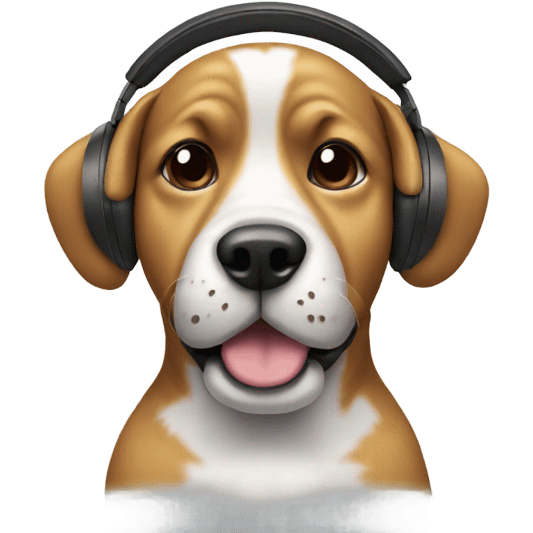 Dog wearing headphones emoji