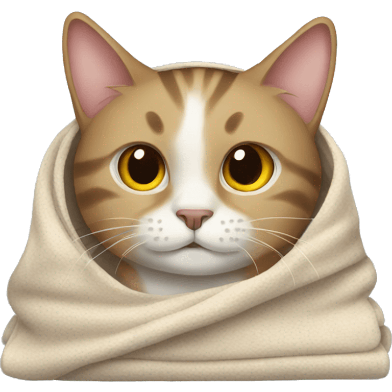 Cat with blanket emoji