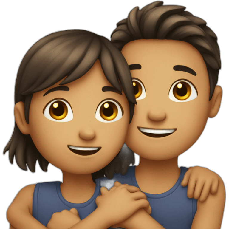 Boy and girl hugging  emoji