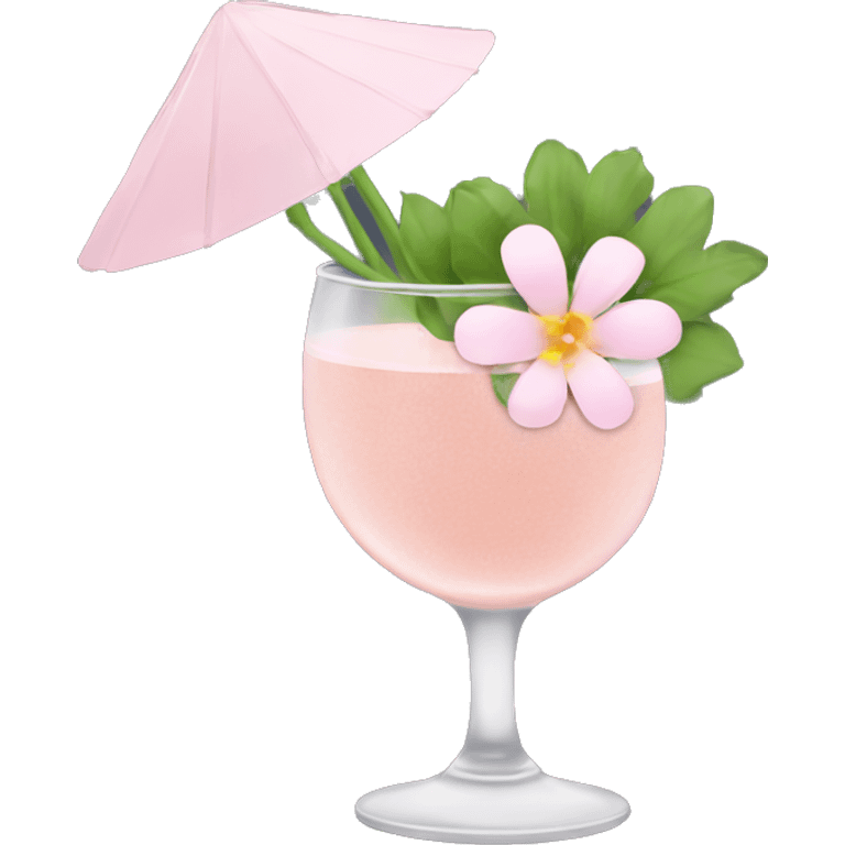 Cocktail with light pink flowers emoji