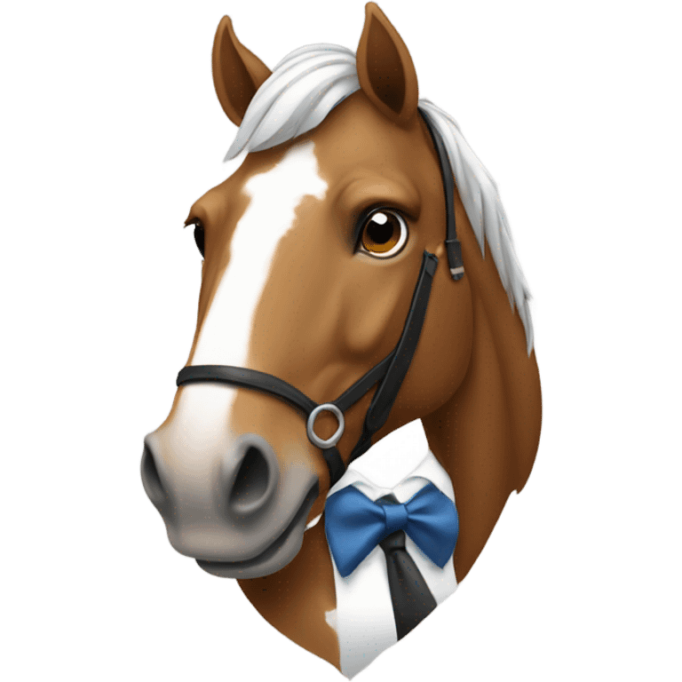 Horse wearing a tie emoji